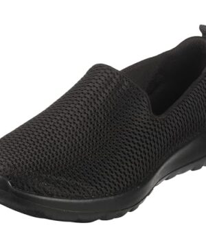 Skechers Women's Go Walk Joy Sneaker-5Gen Cushioning, Air-Cooled GOGA Mat, Breathable Mesh Upper Sneaker, Black, 8