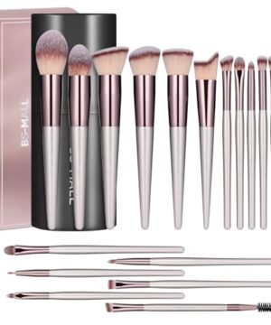 BS-MALL Makeup Brush Set 18 Pcs Premium Synthetic Foundation Powder Concealers Eye shadows Blush Makeup Brushes with black case