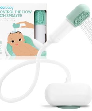Frida Baby Control The Flow Bathtub Sprayer Attachment for Baby Bathtub, Shower Head with Scalp Massager, Control Waterflow with 2 Pressure Modes