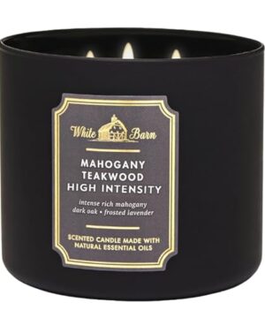 Bath & Body Works White Barn 3-Wick Candle in Mahogany Teakwood High Intensity, Scented