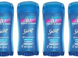 Secret Outlast Clear Gel Antiperspirant Deodorant for Women, Completely Clean, 2.6 oz (Pack of 4)