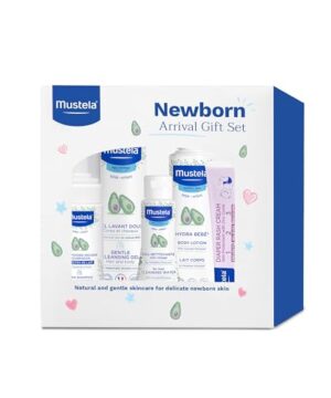 Mustela Newborn Arrival Gift Set - Baby Skincare & Bath Time Essentials - Natural & Plant Based - 5 Items Set
