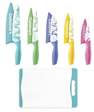 Cuisinart C55CB-11PM Advantage Cutlery 11-Piece Marble Knife Cutting Board and Knive Set, Multi-Color