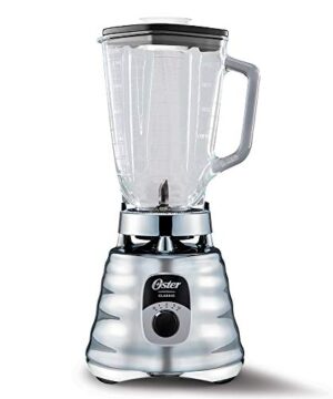 Oster Original 3 Speed Chrome Blender, 6 Times more Durable Motor, 10 Times Stronger, 5 Cup Glass Jar