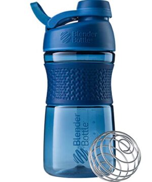 BlenderBottle SportMixer Shaker Bottle Perfect for Protein Shakes and Pre Workout, 20-Ounce, Navy