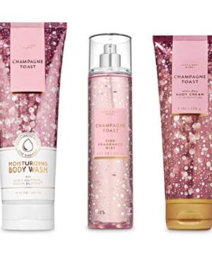 Bath and Body Works - Champagne Toast - 3 pc. Gift Set - Moisturizing Body Wash, Fine Fragrance Mist and Ultra Shea Body Cream - (2019 Edition)