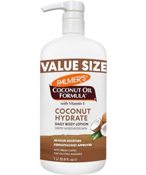 Palmer's Coconut Oil Formula Body Lotion for Dry Skin, Hand & Body Moisturizer with Green Coffee Extract & Vitamin E, Value Size Pump Bottle, 33.8 Fl Oz (Pack of 1)