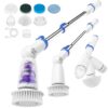 BEAUTURAL Cordless Electric Spin Scrubber, Efficient & Effortless, 2 Adjustable Speed & 3 Length with 8 Brush Heads – Bathroom, Kitchen, Tile & Grout Cleaning