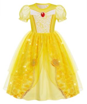 Marendyee Princess Dress up Clothes for Girls 4-6 Sparkly Tulle Puff Sleeve Birthday Fancy Party Halloween Costume Toddler Kids Princess Dresses