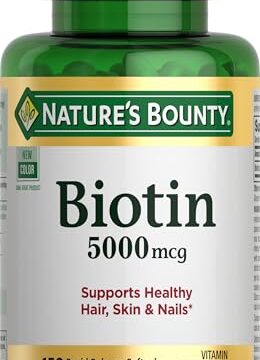 Nature's Bounty Biotin, Supports Metabolism for Cellular Energy and Healthy Hair, Skin, and Nails, 5000 mcg, 150 Softgels