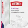 Thermos Replacement Straws for 12 Ounce Funtainer Bottle, Clear, 2 Count