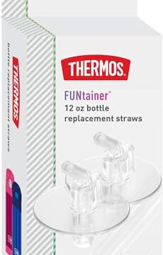 Thermos Replacement Straws for 12 Ounce Funtainer Bottle, Clear, 2 Count