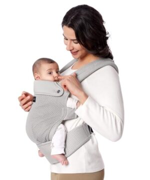 Momcozy Breathable Mesh Baby Carrier, Ergonomic and Lightweight Infant Carrier for 7-44lbs with Enhanced Lumbar Support, All Day Comfort for Hands-Free Parenting, Air Mesh-Grey