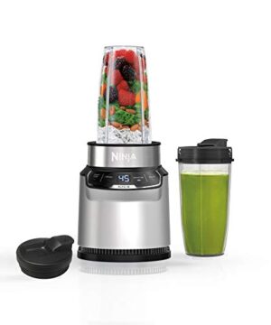 Ninja (BN401) Nutri Pro with Auto-iQ, 1100-Peak-Watt, Personal Blender, Cloud Silver (Renewed)