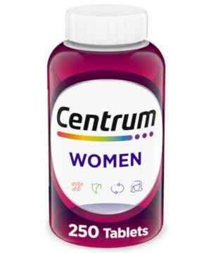 Centrum Multivitamin for Women, Multivitamin/Multimineral Supplement with Iron, Vitamin D3, B Vitamins and Antioxidant Vitamins C and E, Gluten Free, Non-GMO Ingredients - 250 Count