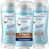 Secret Aluminum Free Deodorant for Women, 48hr Odor Protection, Naturally Derived Ingredients, Free of Parabens Dyes Talc & Baking Soda, PH Balanced, Dry Solid, Coconut Scent, 2.4 oz (Pack Of 3)