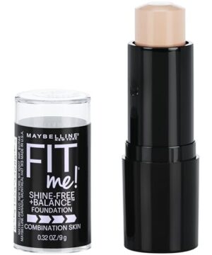 Maybelline Fit Me Shine-Free + Balance Foundation Stick, Multi-Use Face Makeup and Contour Stick For Natural, Matte Coverage, Porcelain, 1 Count
