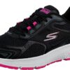 Skechers womens Consistent Sneaker, Black/Pink, 9 US