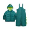 Carter's Infant Baby Boys Character Snowsuit, Dark Green Dino, 12 Months