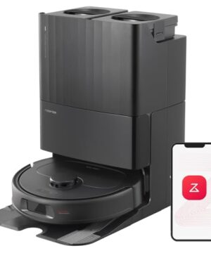 roborock Qrevo S Robot Vacuum and Mop, Self-Drying, Auto Mop Washing, 7000Pa Suction, Self-Emptying & Refilling, 10mm Auto Lifting, 200RPM Spinning Mops, Smart Obstacle Avoidance, Black