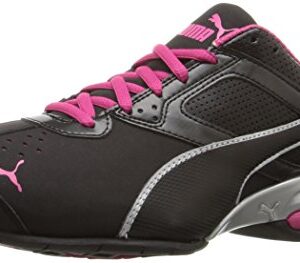 PUMA Women's Tazon 6 Sneakers, Puma Black/Puma Silver/Beetroot Purple, 8 M