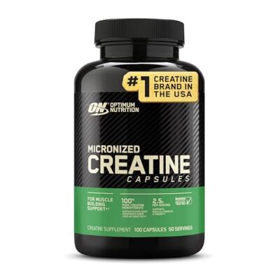 Optimum Nutrition Micronized Creatine Monohydrate Capsules, Keto Friendly, 2500mg, 100 Capsules