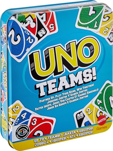 Mattel Games UNO Teams Card Game for Kids, Adults & Family Night, Parties & Travel with Special Rules (Amazon Exclusive)