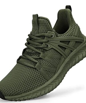 Abboos Womens Work Shoes Lightweight Athletic Memory Foam Slip On Shoes Soft Tennis Casual Walking Sneakers Green Size 8