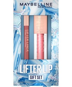 MAYBELLINE Lifter Gloss and Lifter Liner Makeup Gift Set, Lip Gloss and Lip Liner in Shades Petal and Line Leader
