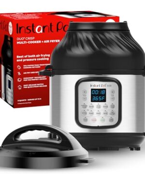 Instant Pot Duo Crisp 11-in-1 Air Fryer and Electric Pressure Cooker Combo with Multicooker Lids that Air Fries, Steams, Slow Cooks, Sautés, Dehydrates, & More, Free App With Over 800 Recipes, 6 Quart
