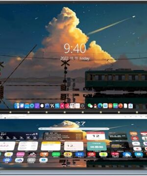 Ruchonin 2-in-1 10.95" 2.5K Dual Screen Touch Laptop CPU Core i3-1215U Win 11 Home 32GB RAM 1TB SSD (Gray)