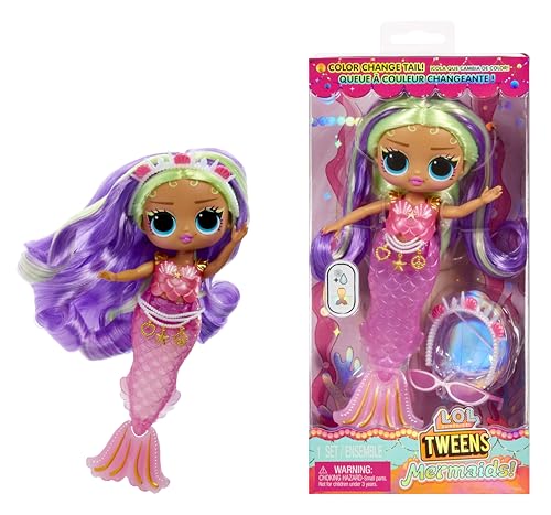 LOL Surprise Tweens Mermaid Cleo Clove Fashion Doll with Color Changing Tail, Movable Fin, and Beautiful Accessories – Toy Gift for Kids Ages 4+