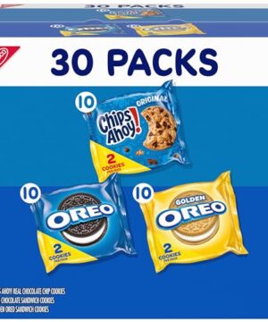 Nabisco Sweet Treats Cookie Variety Pack OREO, OREO Golden & CHIPS AHOY!, 30 Snack Packs (2 Cookies Per Pack)