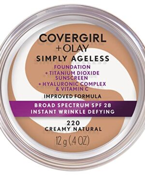 COVERGIRL & Olay Simply Ageless Instant Wrinkle-Defying Foundation, Creamy Natural 0.44 Fl Oz (Pack of 1)
