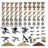 XAPUNK WW2 Military Minifigures Toys for Kids, Army Men War 2 Soldier Action Figures Set, Army Battle WW2 Playset with Weapons and Baseplate, Idea for Kids