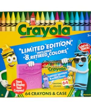 Crayola Crayon Box (64 Count), With Limited Edition Colors & Plastic Case, Arts & Crafts Coloring Supplies for Kids, Back to School Essentials, Ages 3+
