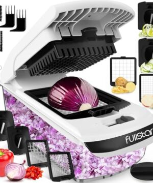 Fullstar The Original Pro Chopper - Vegetable Chopper and Spiralizer, Food Chopper with Container, Fruit Slicer, Kitchen Gadgets & Accessories, Home Essentials (4 in 1, White)