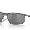 Oakley Men's OO4145 Wire Tap 2.0 Rectangular Sunglasses, Matte Gunmetal/Prizm Black, 60 mm