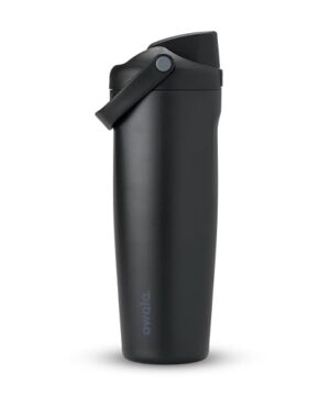 Owala FreeSip Sway Insulated Stainless Steel Water Bottle with Two-Way Spout, Built-In Straw and Bucket Handle, Made for Travel, School, and Sports, 30oz, BPA Free, Leak Proof, Very, Very Dark