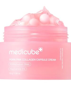 medicube Salmon DNA PDRN Pink Collagen Capsule Cream, Face Moisturizer | Lightweight Moisturizing Cream | PDRN, Niacinamide for Uneven Skin Tone, Glow hydration | Korean Skin Care 1.94 oz