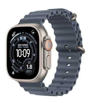 Apple Watch Ultra 3 [GPS + Cellular 49mm] Running & Multisport Smartwatch w/Rugged Titanium Case w/Anchor Blue Ocean Band. Satellite Communications, Advanced Health & Fitness Tracking