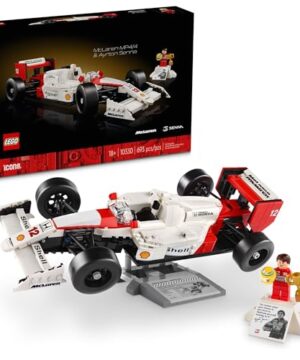 LEGO Icons McLaren MP4/4 & Ayrton Senna Minifigure Model Car Kit - Buildable F1 McLaren Set for Adults, Ages 18+ - Gift for Birthdays - 10330