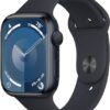 Apple Watch Series 9 [GPS, 45mm] - Midnight Aluminum Case with Midnight Sport Band, M/L (Renewed Premium)