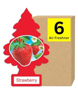 LITTLE TREES Car Air Freshener | Hanging Paper Tree for Home or Car | Strawberry | 6 Pack