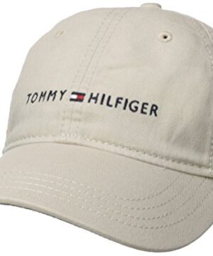 Tommy Hilfiger Men's Logo Dad Baseball Cap, Tommy Stone, One Size