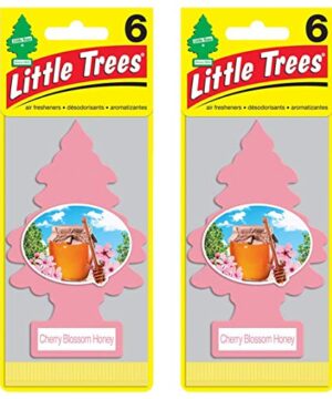 LITTLE TREES Car Air Freshener | Hanging Paper Tree for Home or Car | Cherry Blossom Honey | 12 Pack