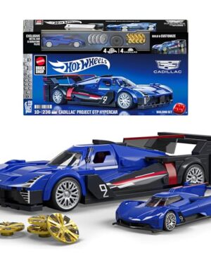 Mattel Brick Shop Hot Wheels Speed Series Building Set, Cadillac Project GTP Hypercar with 236 Pieces, Realistic Details and Custom Decals, Adult Collectors and Kids Ages 10+