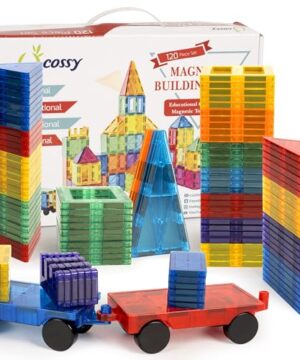 cossy 120Pcs Magnetic Tiles Magnetic 3D Building Blocks Set Educational Construction Toys for 3+ Year Old Kids with Stronger Magnets, Educational Toys, Recreational, Conventional