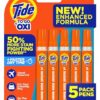 Tide Stain Remover for Clothes, Tide To Go Pen, Instant Stain & Spot Remover for Clothes, Travel & Pocket Size, 5 Count (Pack of 1) (Packaging May Vary)