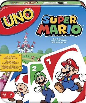 Mattel Games UNO Super Mario Card Game Animated Character Themed Collector Deck 112 Cards with Character Images, Gift for Kids Ages 7 Years Old & Up (Amazon Exclusive)